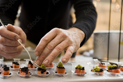 chef preparing food.