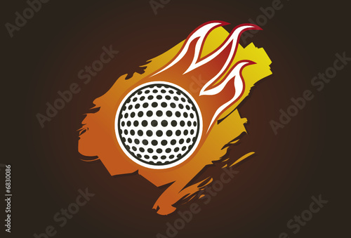 Golfball mit Flammen