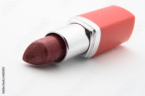 Diagonal lipstick in red tube on white