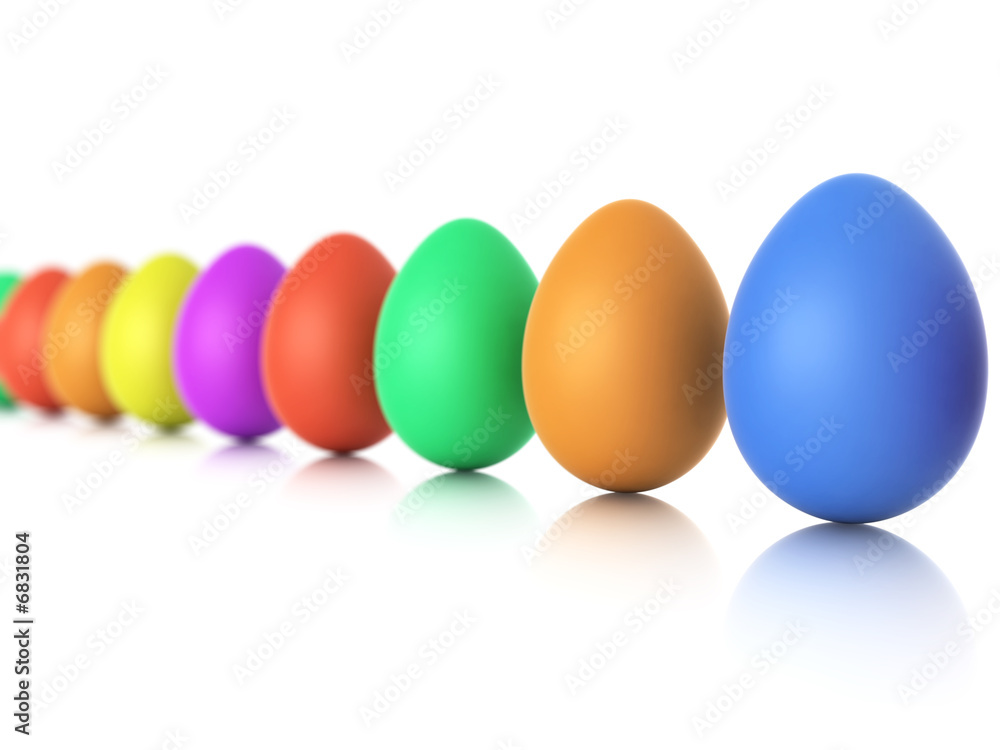 color easter eggs closeup