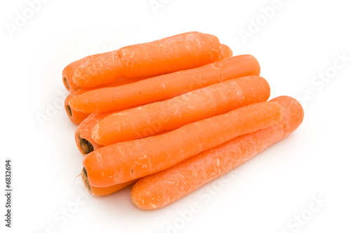 Group of carrots isolated on white