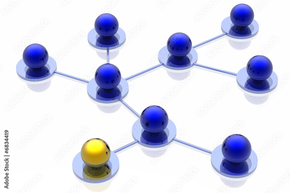 Obraz premium 3d network connections isolated in white background