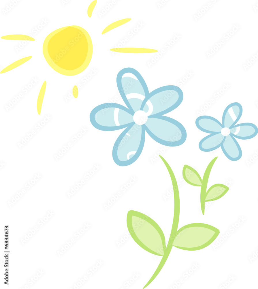 Pastellblaue Frühlingsblumen im Sonnenschein