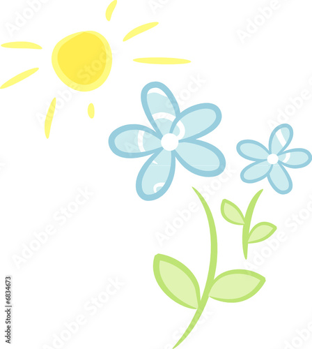 Pastellblaue Frühlingsblumen im Sonnenschein