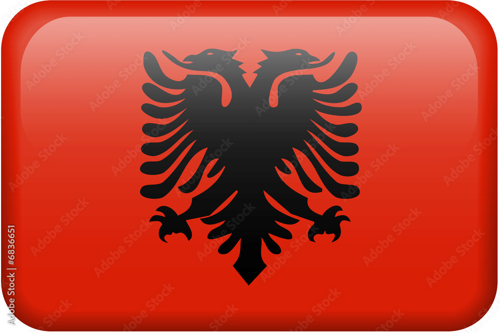 Fototapeta premium Albanian Flag Button