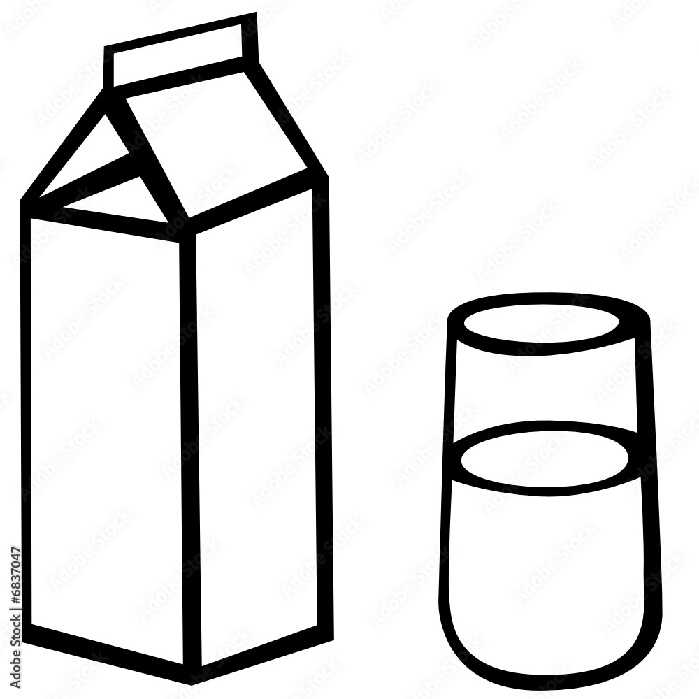 milk carton and glass milk carton and glass