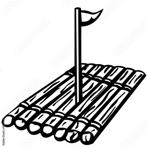 raft wooden ship