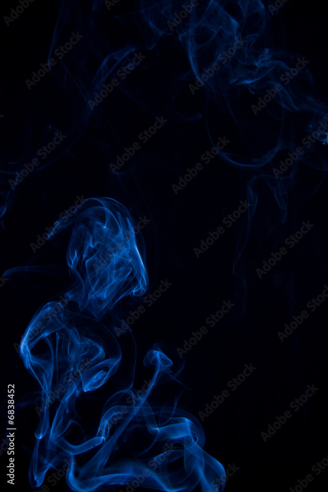 Fototapeta premium blue smoke on black