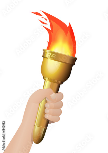 Main avec la torche olympique (détouré)