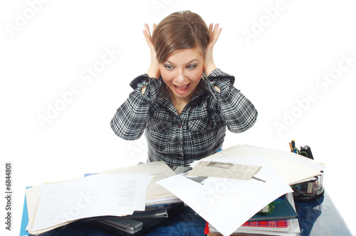 business woman in panic