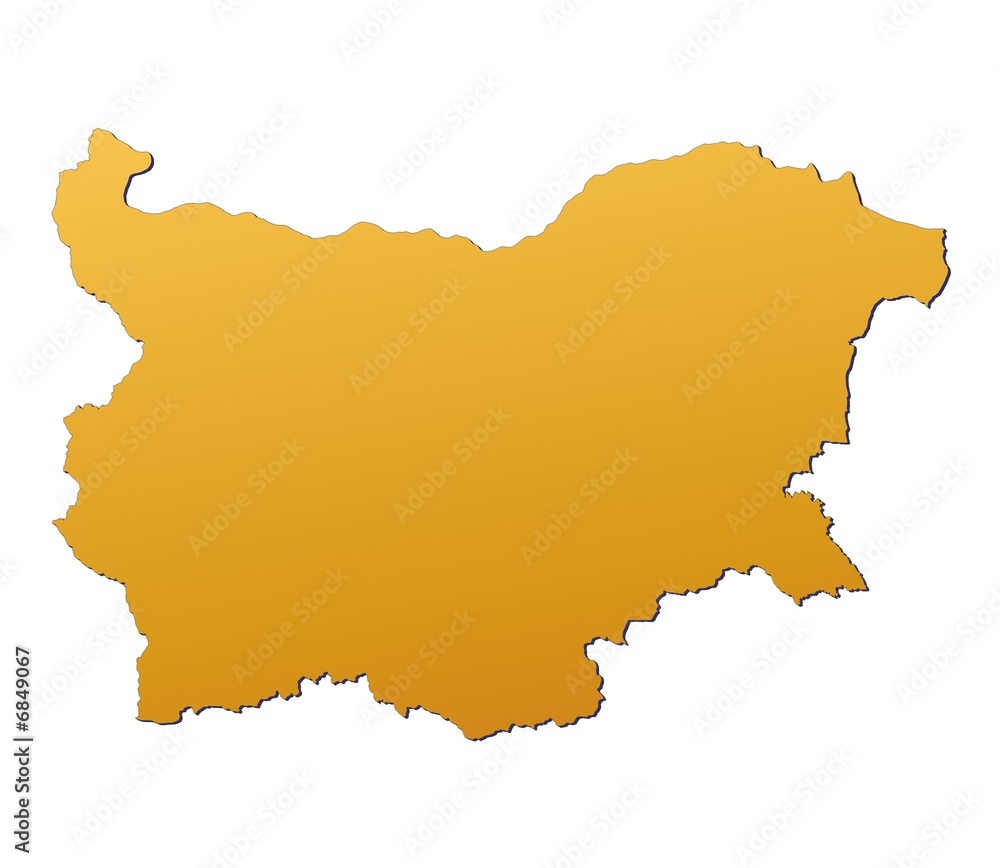 Bulgaria map filled with orange gradient