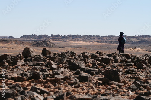 Tuareg looking over Desert