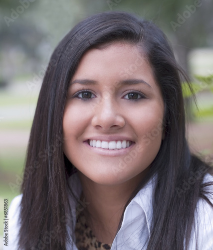 Young Latina Teen Girl Portrait with Smile