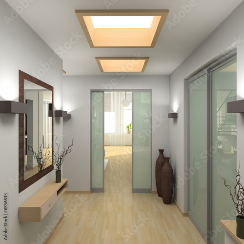 Modern interior. 3D render