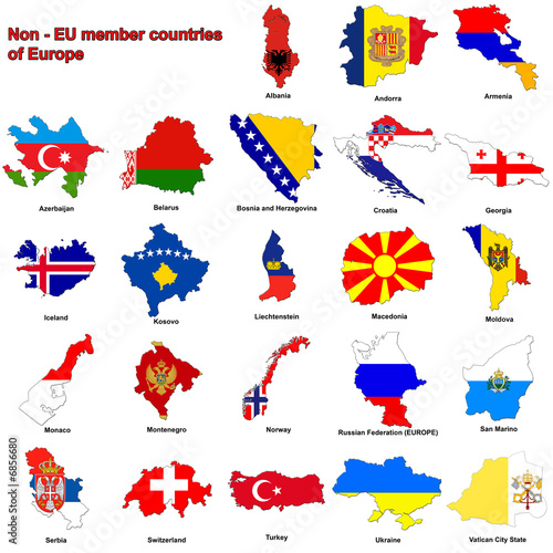 Non - EU countries flag maps