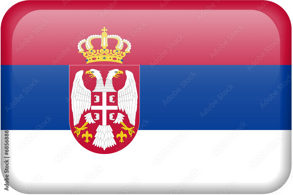 Obraz premium Serbia Flag Button