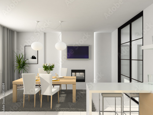 Modern kitchen. 3D render