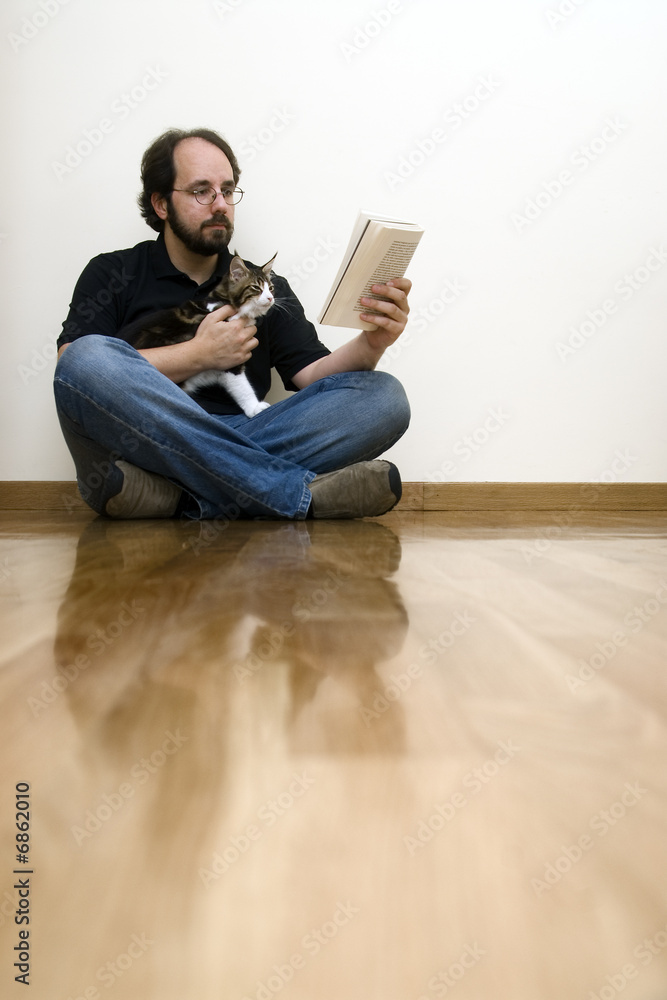 reading with my cat