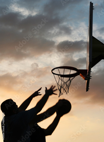Basketball players in action