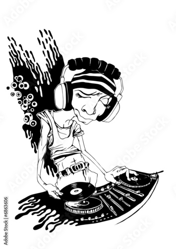 DJ, vector illustration