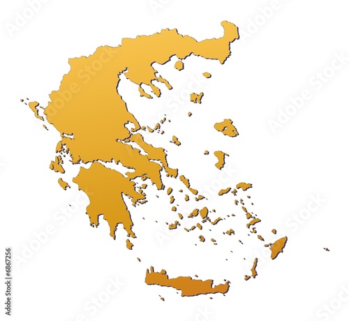 Greece map filled with orange gradient