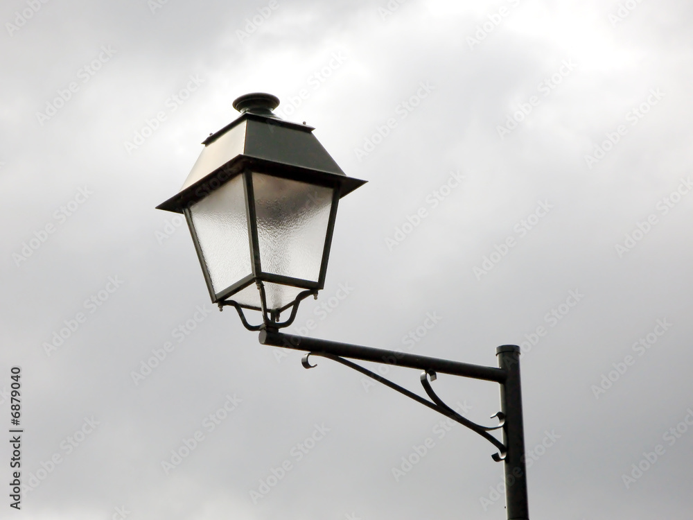 Black Post with one Street Lamp