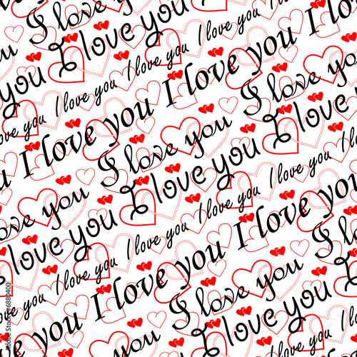 Seamlessly vector wallpaper valentine with hearts