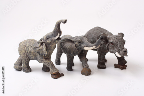 Three ceramic elephant figurines © Leonid Shcheglov