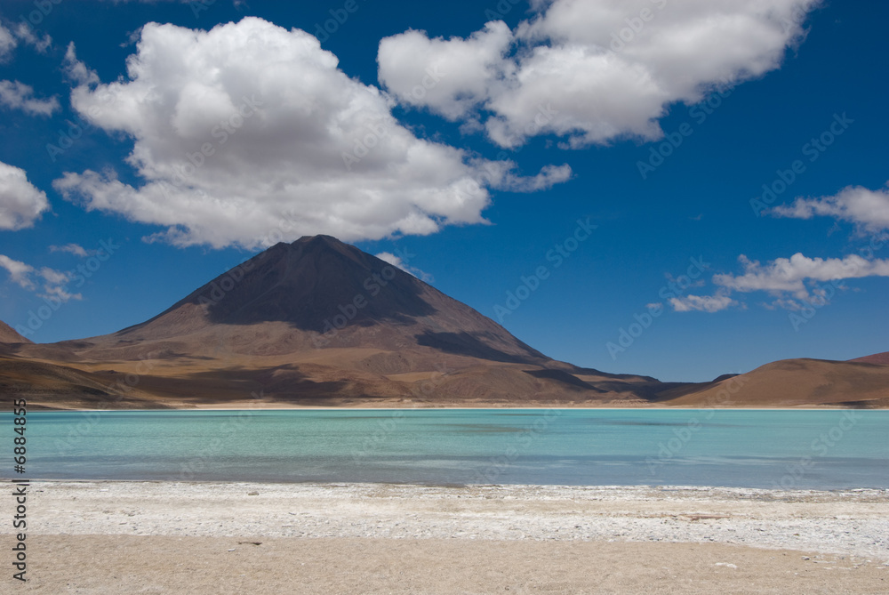mountain, reflecting in the lake, laguna verde, bolivia mountain, reflecting in the lake, laguna verde, bolivia
