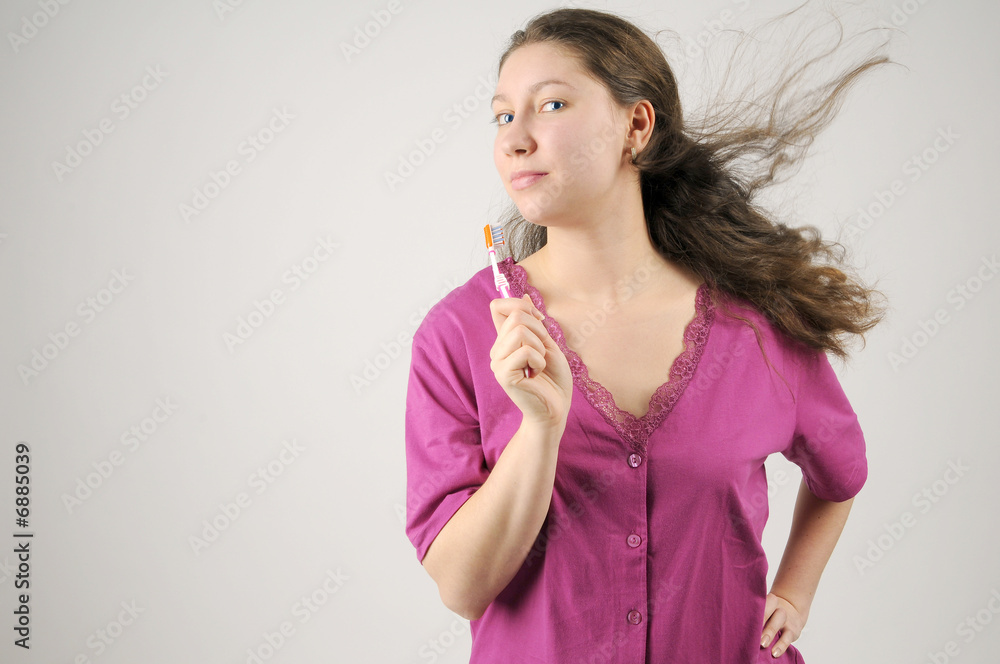 girl with tooth-brush 4