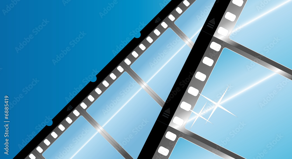 Blue filmstrip photographic background