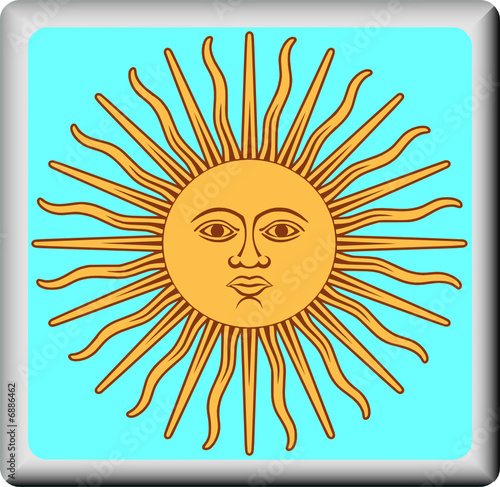 Azulejo com o sol de mayo da independência argentina