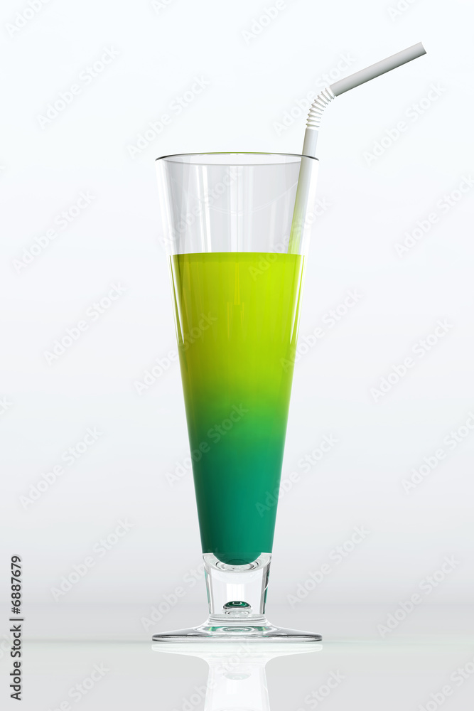 Cocktail glass on White