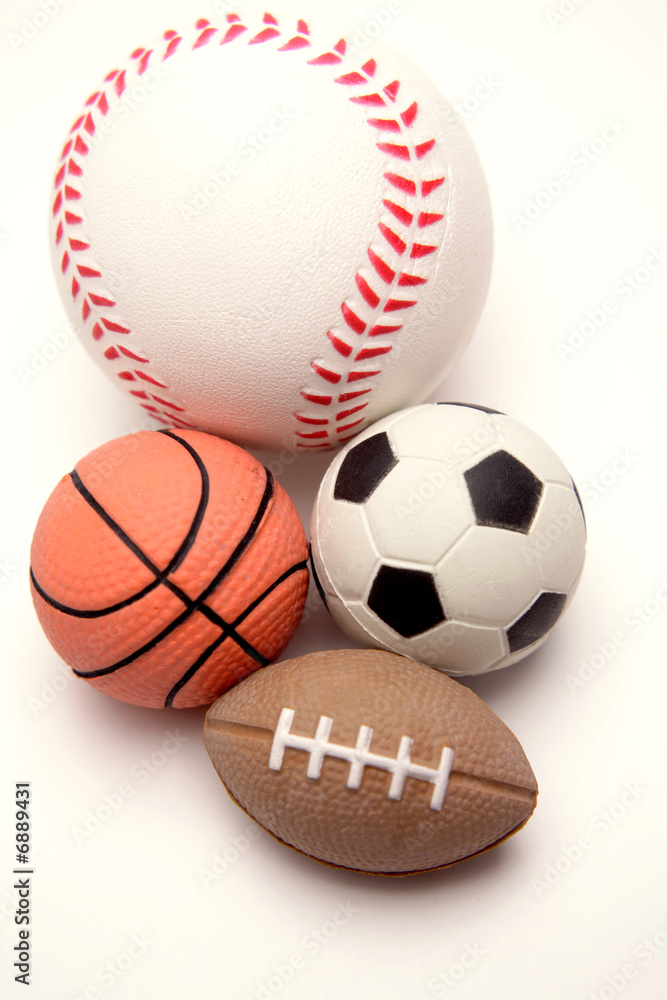 Four sports balls