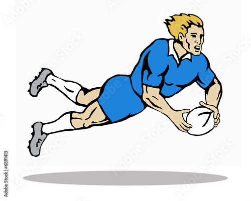 Rugby player dive pass © patrimonio designs