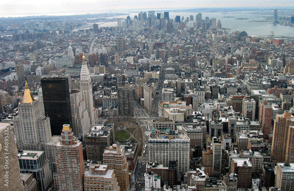 Obraz premium Ausblick auf Süd Manhattan mit Financial District