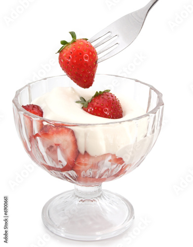 cream and strawberry