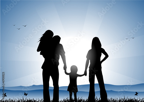 Family at sunset