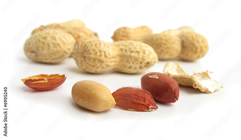 Peanuts isolated in white studio Peanuts isolated in white studio