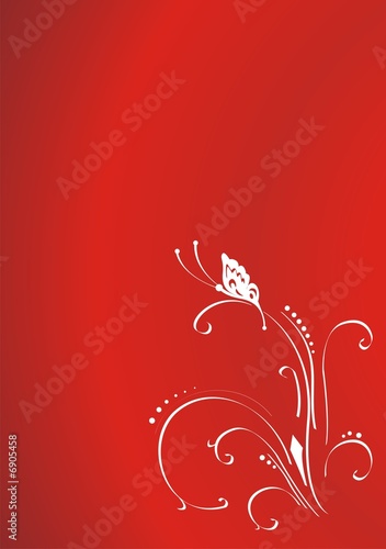 rojo intenso con flor