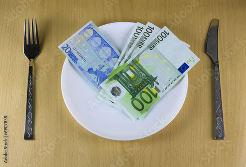 Money on the plate