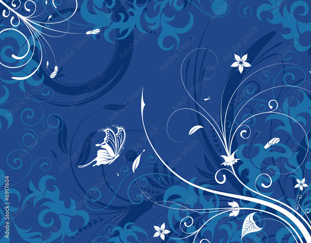 Abstract flower background with butterfly, design, vector Abstract flower background with butterfly, design, vector