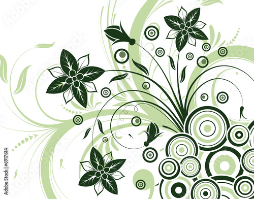 Fototapeta Naklejka Na Ścianę i Meble -  Flower background with circle, element for design, vector