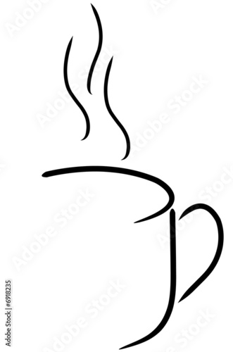 coffee mug or tea cup abstract in black and white