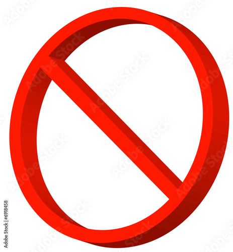 3d red not allowed or prohibited symbol 