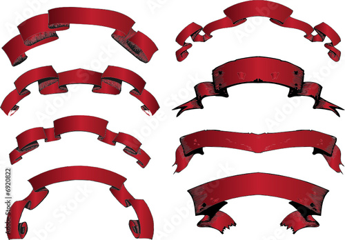 scrolls, ribbons