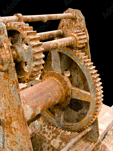 old gear covered with rust