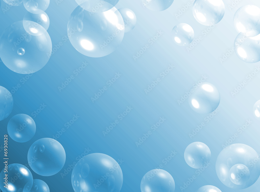 Blue gradient background with air bubbles