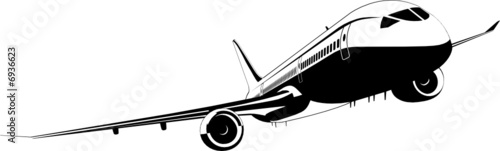 Detailed vector silhouette aeroplane