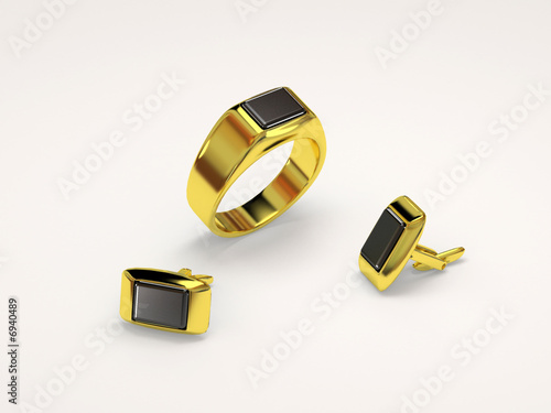 Man's ring of a cuff link